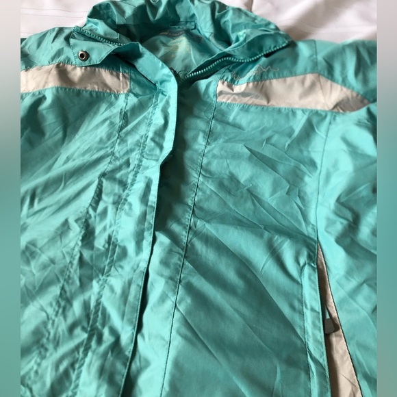 Wind River Aqua Hooded Rain Jacket - Picture 15 of 16
